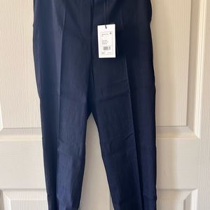 THEORY NWT size 4 Navy Linen blend cropped pull-on ankle pants